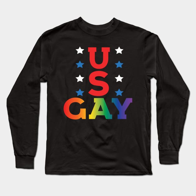 US Gay American LGBT Pride Long Sleeve T-Shirt by Eugenex